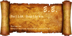 Bellák Boglárka névjegykártya